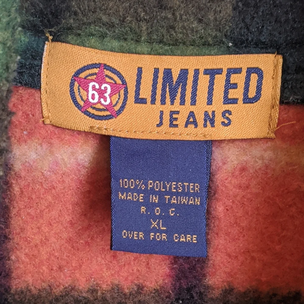 Vintage 90s Limited Multicolor Plaid Longsleeve Half-Zip Fleece Pullover - Picture 9 of 16